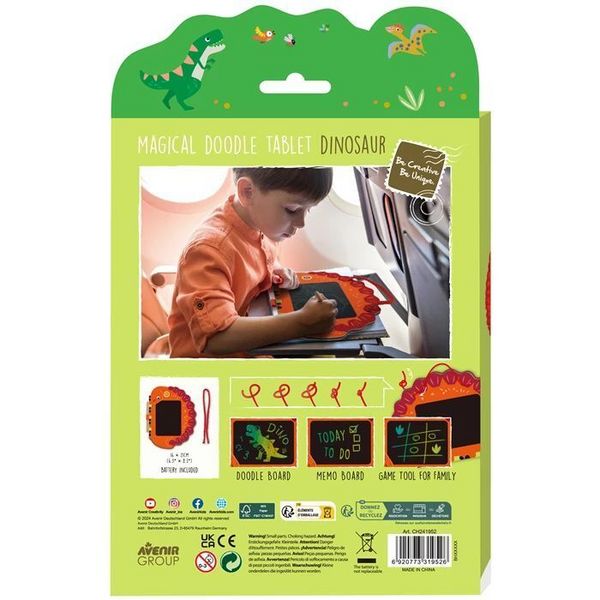Zaubermaltafel Dinosaurier für Kinder mit Holzstift und Farbwechselfunktion