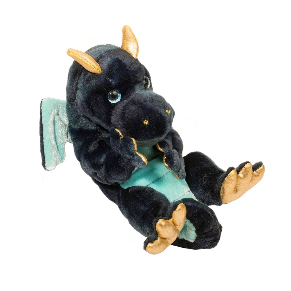 Baby Drache Stofftier Navy von Douglas, dunkelblau mit Goldakzenten