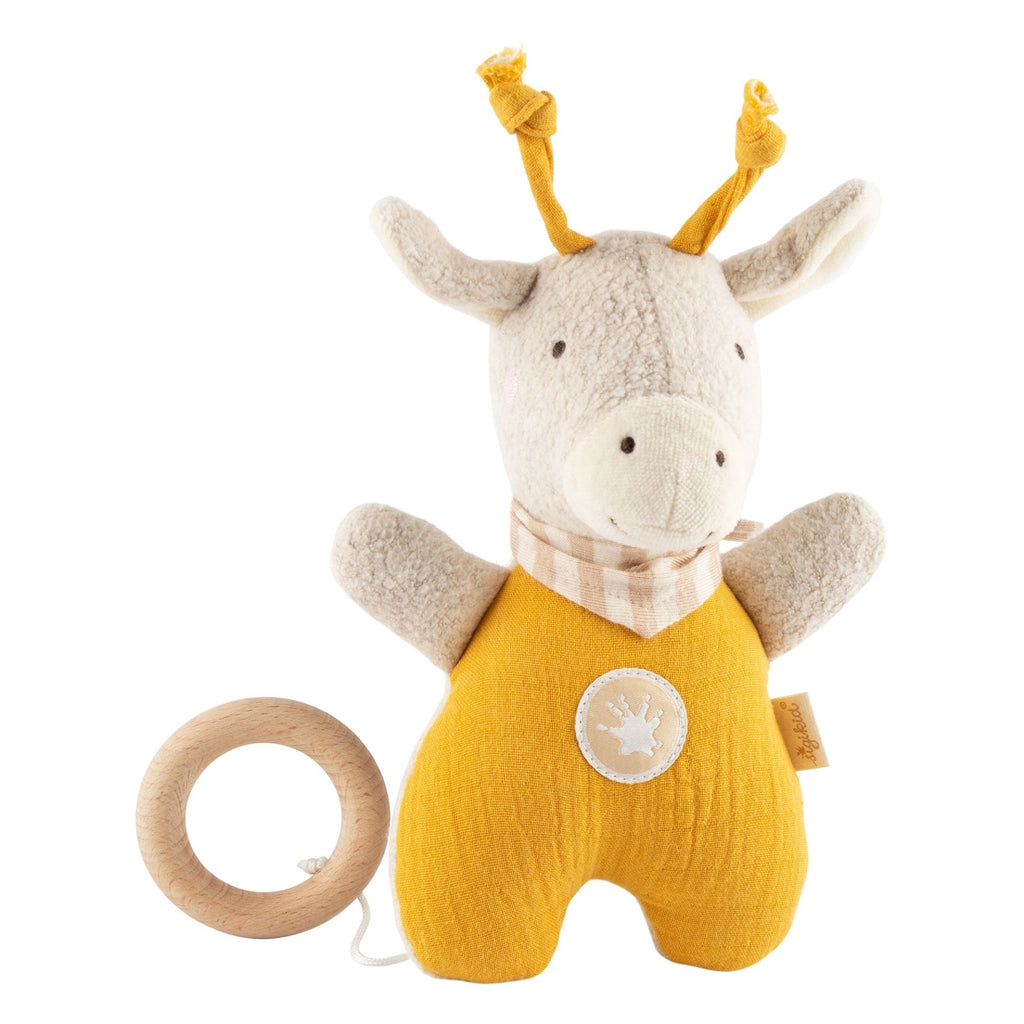 Baby Musselin Spieluhr Giraffe mit Holzring zum Aufziehen sigikid
