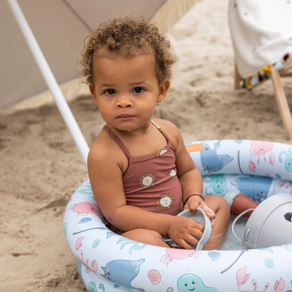 Kleiner Baby Pool für Garten mit blauem Meeresthema Ø 60 cm