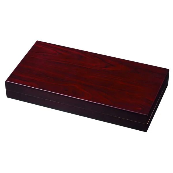 Großes Backgammon Othoni Spiel aus Holz, bordeaux, mit Magnetverschluss & Zubehör