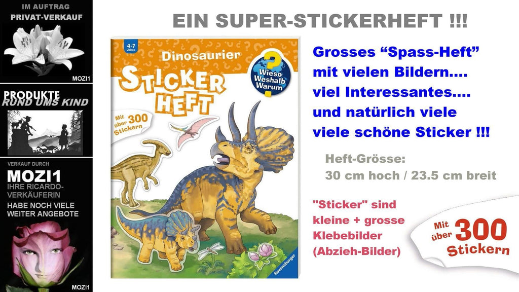 Basteln - WWW Stickerheft: Dinosaurier - Ravensburger