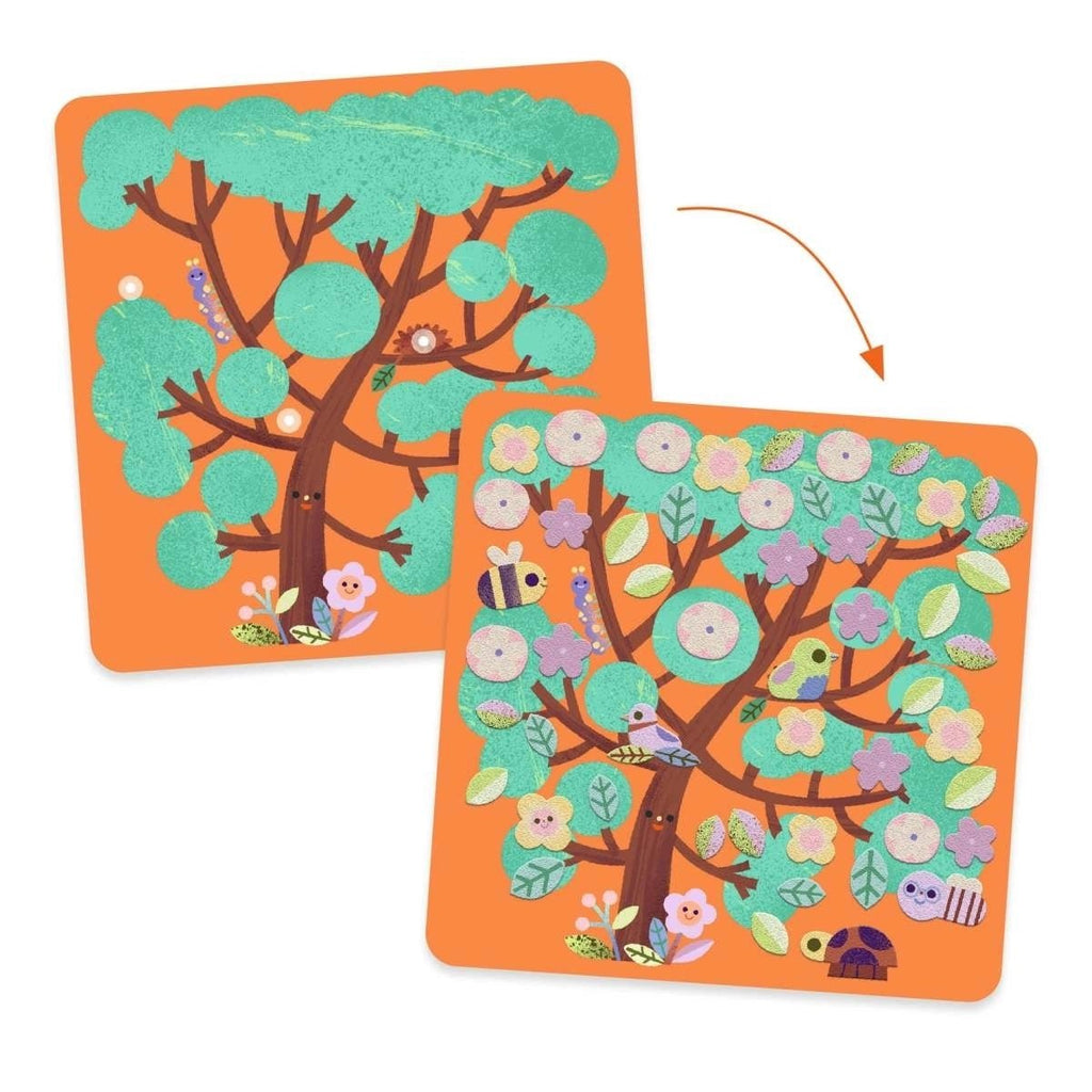 Djeco Bastelpackung 3-6 Jahreszeiten Set mit 4 Baum-Motiven
