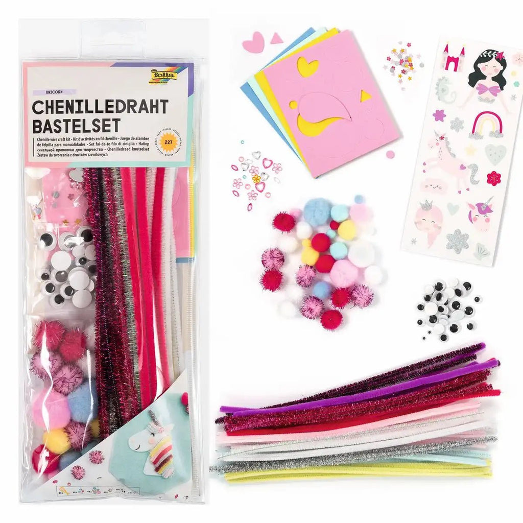 Bastelset Einhorn aus Chenilledraht für Kinder ab 5 Jahren
