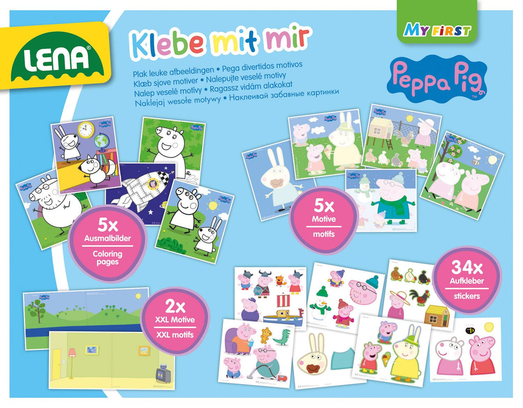 Bastelset - Klebe mit mir Peppa Pig, Faltschachtel - Simm Spielwaren