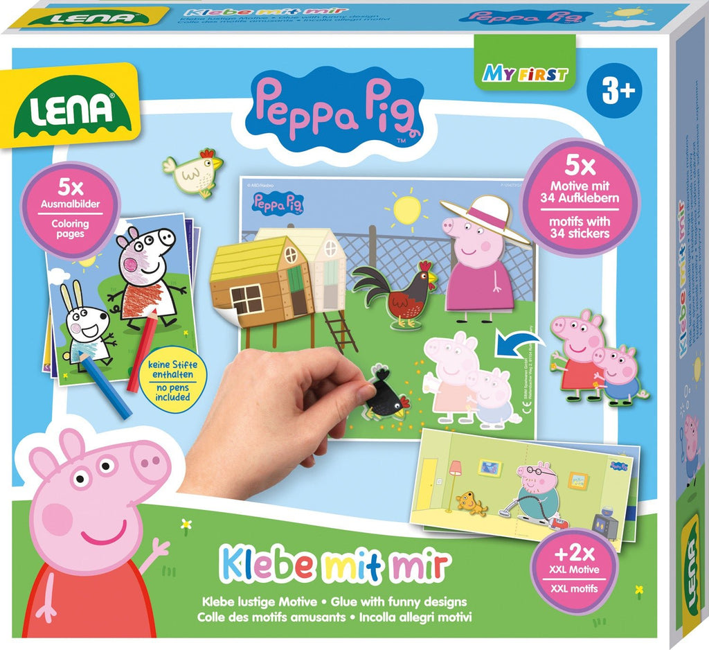 Bastelset - Klebe mit mir Peppa Pig, Faltschachtel - Simm Spielwaren