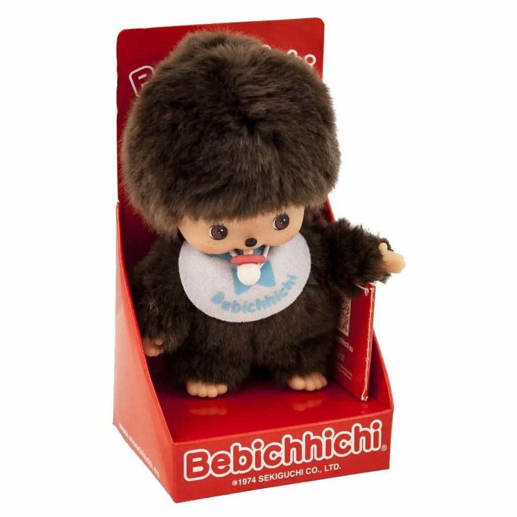 Monchhichi Baby Boy Blauer Latz Plüschfigur 15 cm