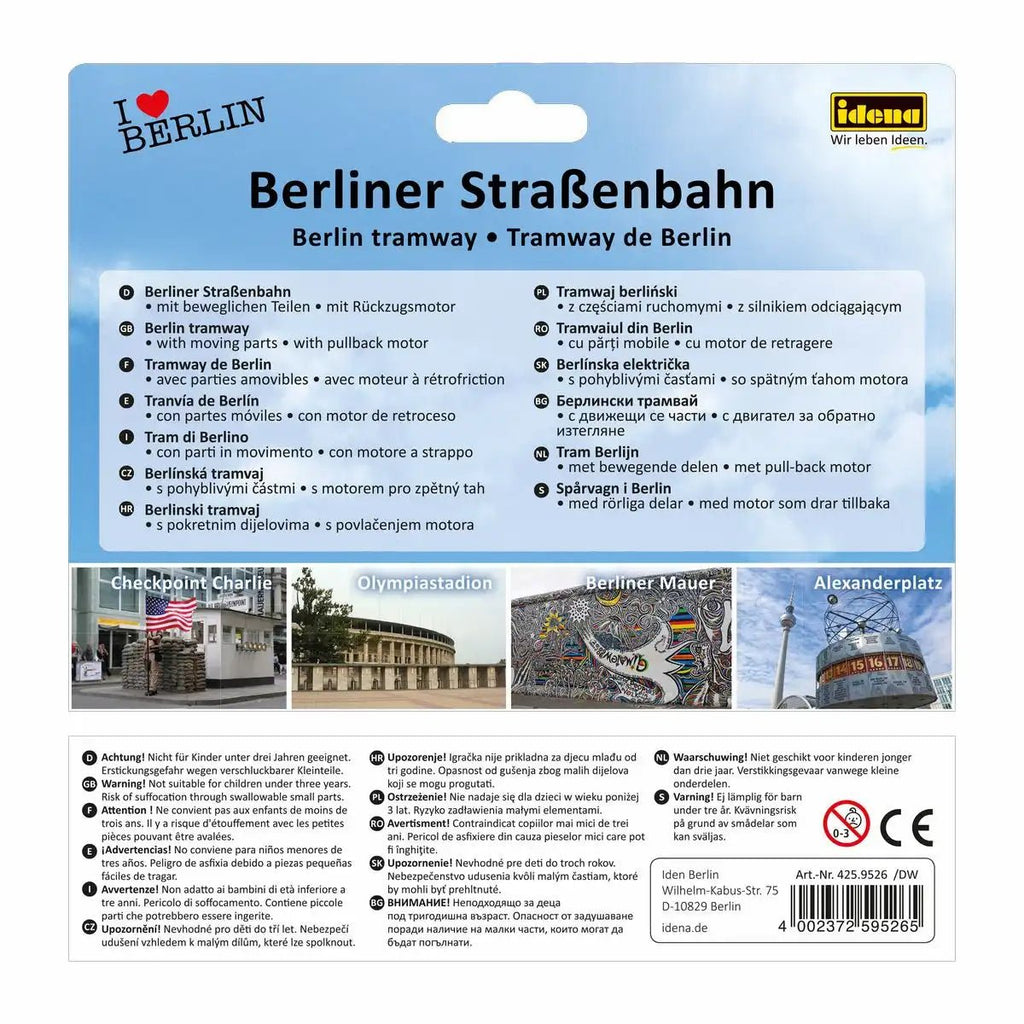 Geschenkidee Berlin Fan Idena Straßenbahn Rückzugmechanismus