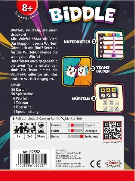 Biddle Gesellschaftsspiel mit taktischem Würfelspaß
