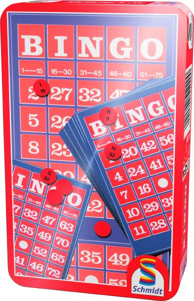 Bingo Reisespiel ab 8 Jahren in Metalldose für 3 bis 10 Spieler