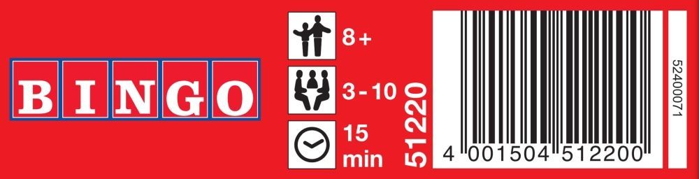 Bingo Reisespiel ab 8 Jahren in Metalldose für 3 bis 10 Spieler
