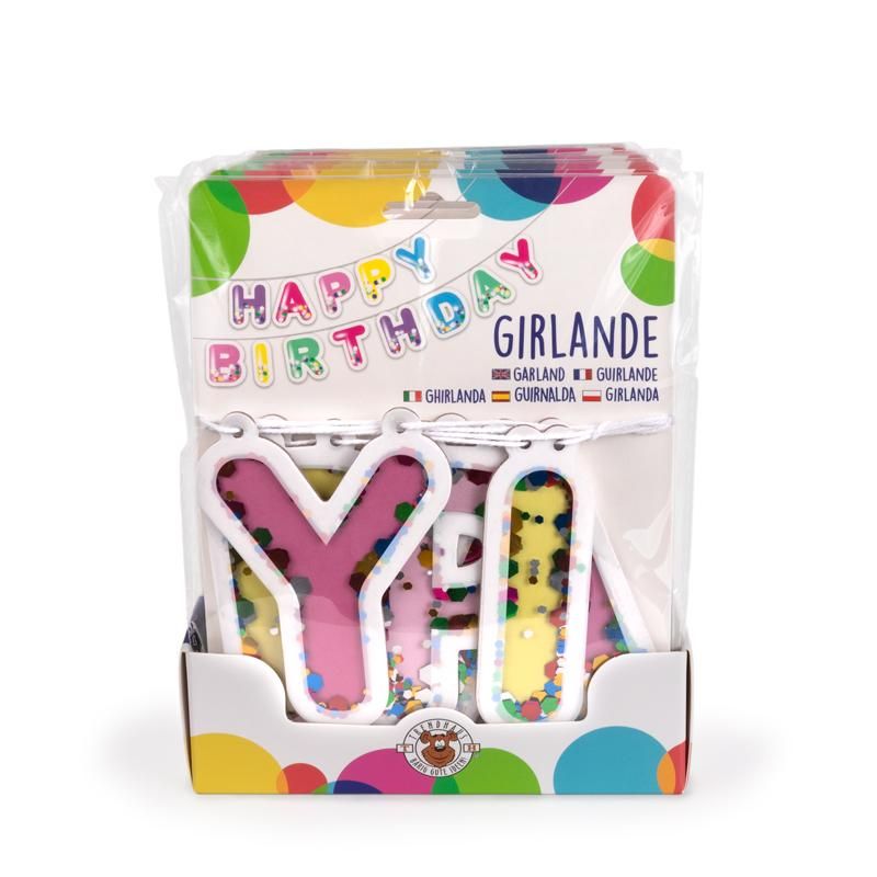 Verpackung der Birthday Fun Konfetti-Girlande mit Motivansicht
