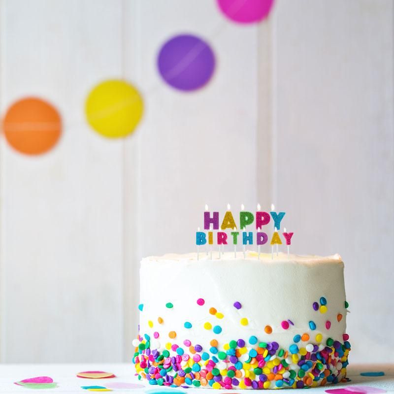 Mini-Kerzenset Happy Birthday für Geburtstagstorte