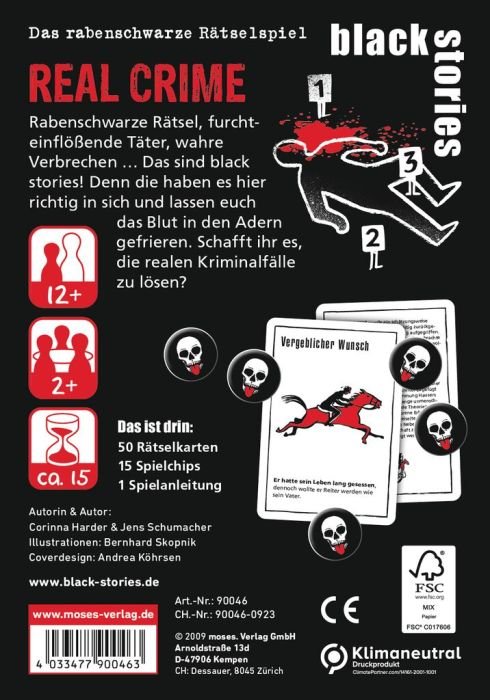 Schwarzer Humor trifft echte Verbrechen – Black Stories ab 12 Jahren