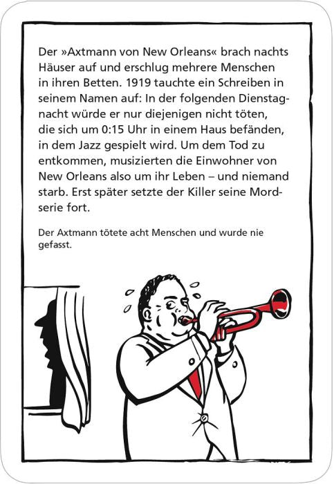 Kartenspiel Serienkiller mit 50 realen Mordfällen ab 14 Jahren