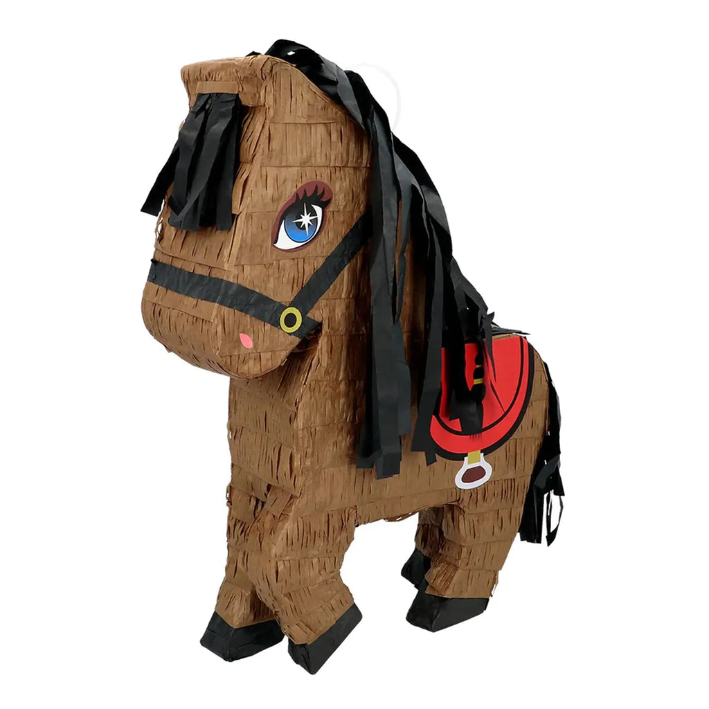 Pferde-Piñata mit Zieh-Bändern für Kindergeburtstag, 45x33x8cm
