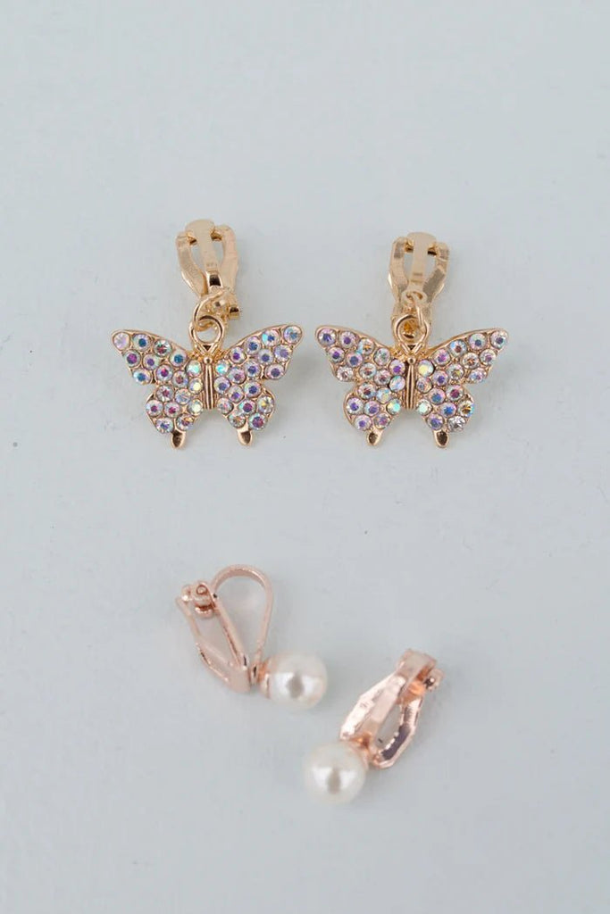Schmetterling Clip-On Ohrringe Kinder Schmuck ab 3 Jahren