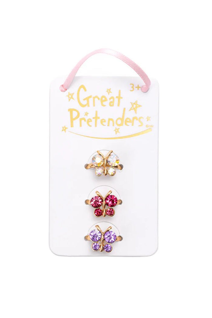 Boutique Schmetterlings Ringe Kinder Gold Glitzer ab 3 Jahren
