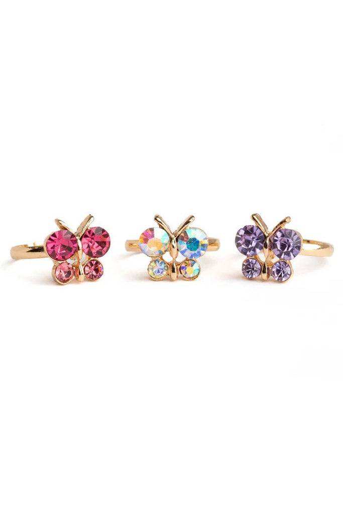 Schmetterlings-Edelsteinringe Kinder Boutique Schmuck 3 Stück