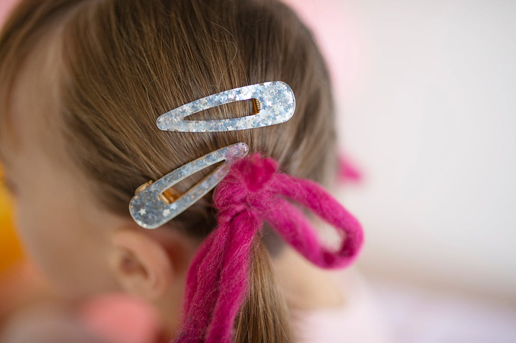 Sparkle Haarspangen Set Kinder Silber Regenbogen Sterne ab 3