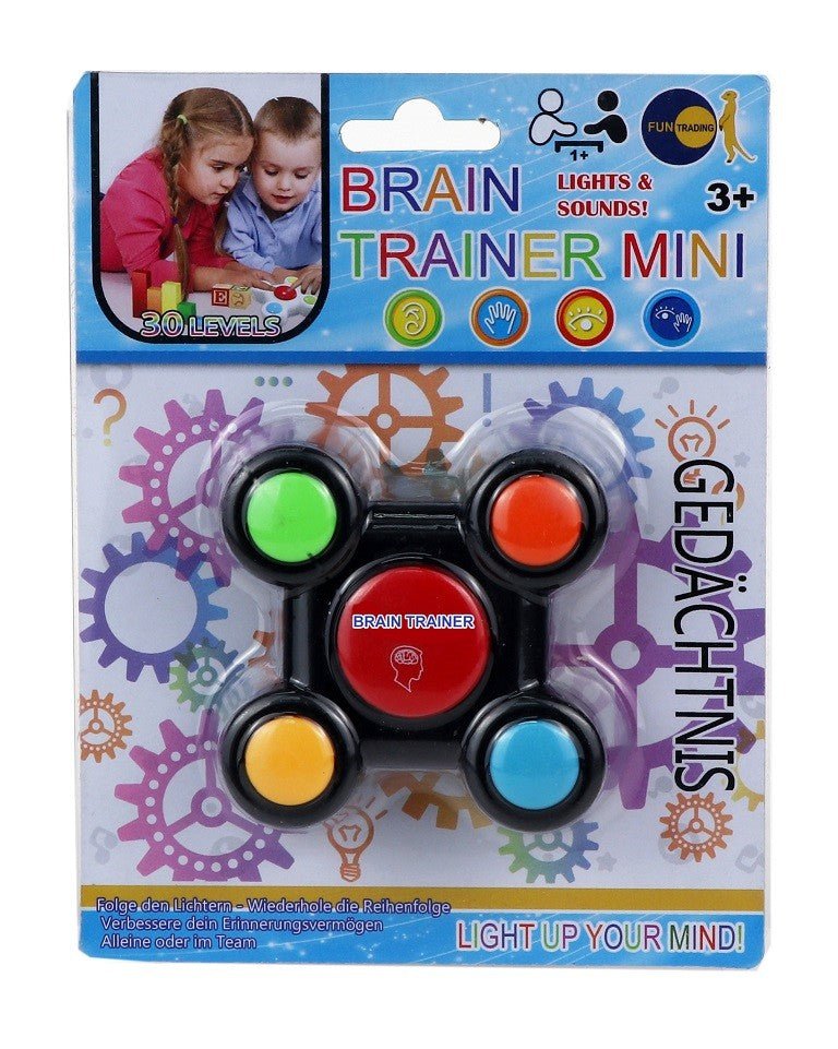 Brain Trainer Mini Spielgerät mit farbigen Leuchttasten
