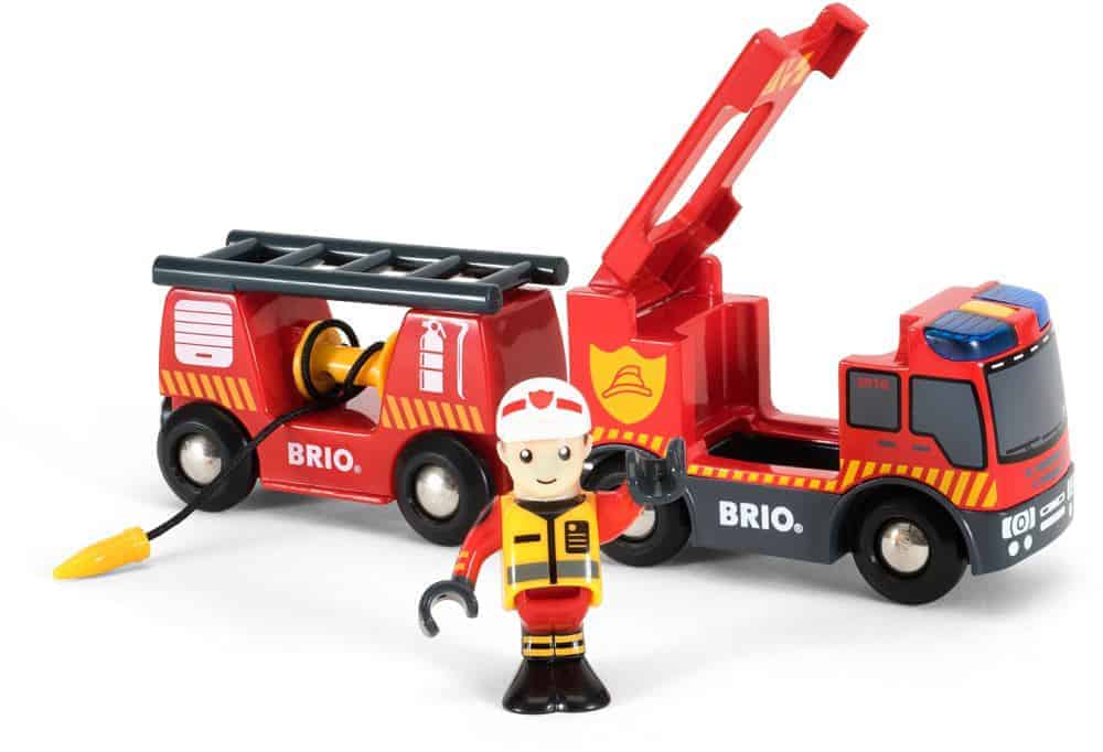 Brio Bahn - Feuerwehr - Leiterfahrzeug mit Licht und Sound / Emergency - Brio