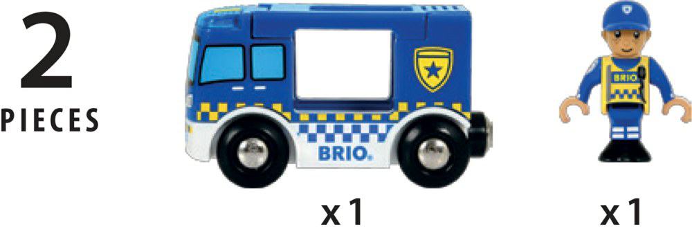 Brio Bahn - Polizeiwagen mit Licht und Sound - Brio