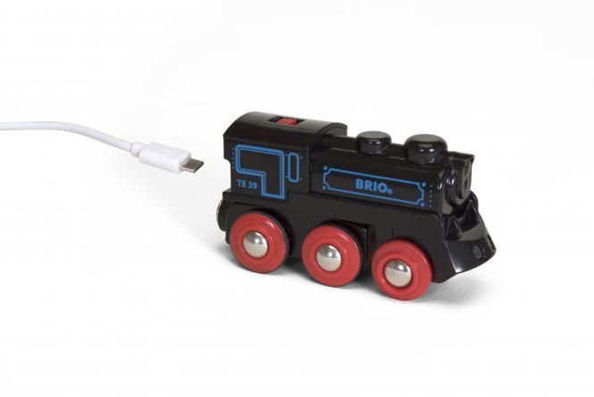 Brio Bahn - Schwarze Akku Lok mit Mini USB - Brio