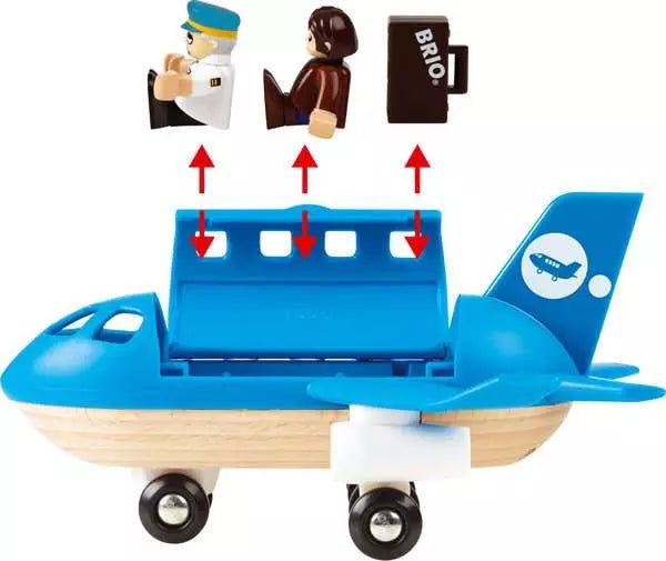 BRIO Blaues Flugzeug mit Figuren, Treppe & Koffer ab 3 Jahren