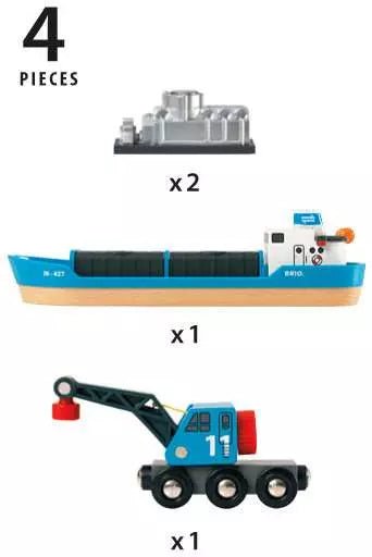 BRIO Containerschiff mit Kranwagen - Brio