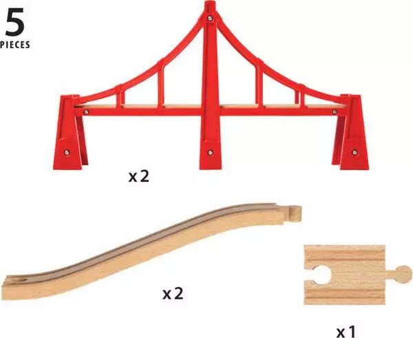 BRIO Hängebrücke – längste Brücke für Holzeisenbahn ab 3 Jahren