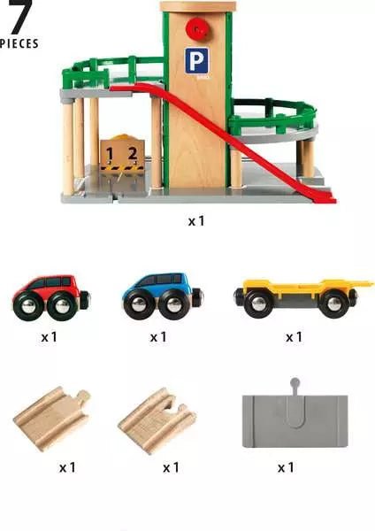 BRIO Parkhaus mit Aufzug, Straße & Schienen für Kinder ab 3 Jahren