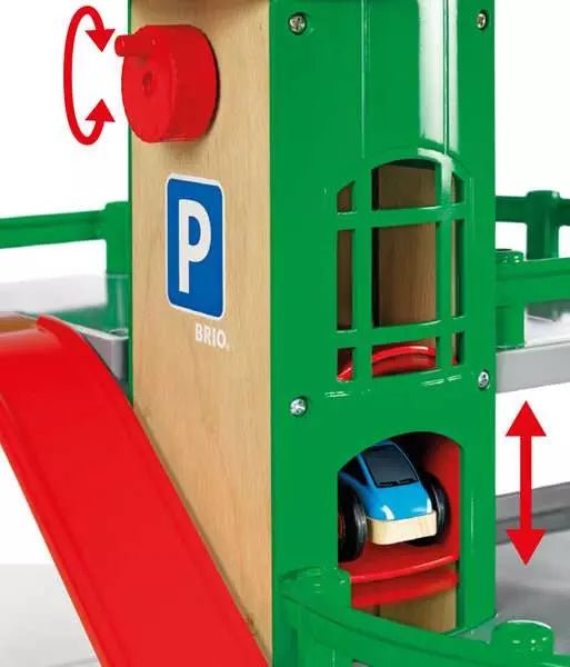 BRIO Parkhaus mit Aufzug, Straße & Schienen für Kinder ab 3 Jahren