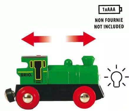 BRIO Speedy Green Batterielok mit Licht und Rückwärtsgang, grün