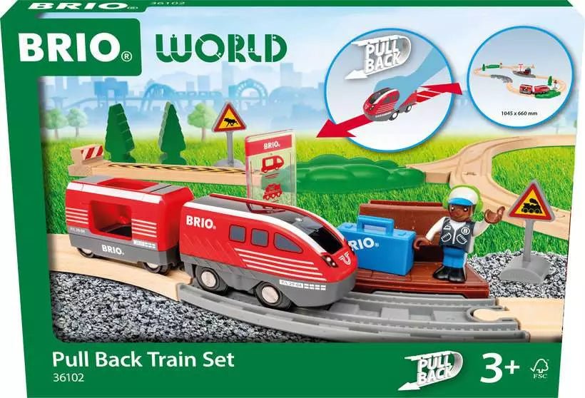 BRIO World Zugset 28 Teile rote Lok mit Rückziehmotor ab 3
