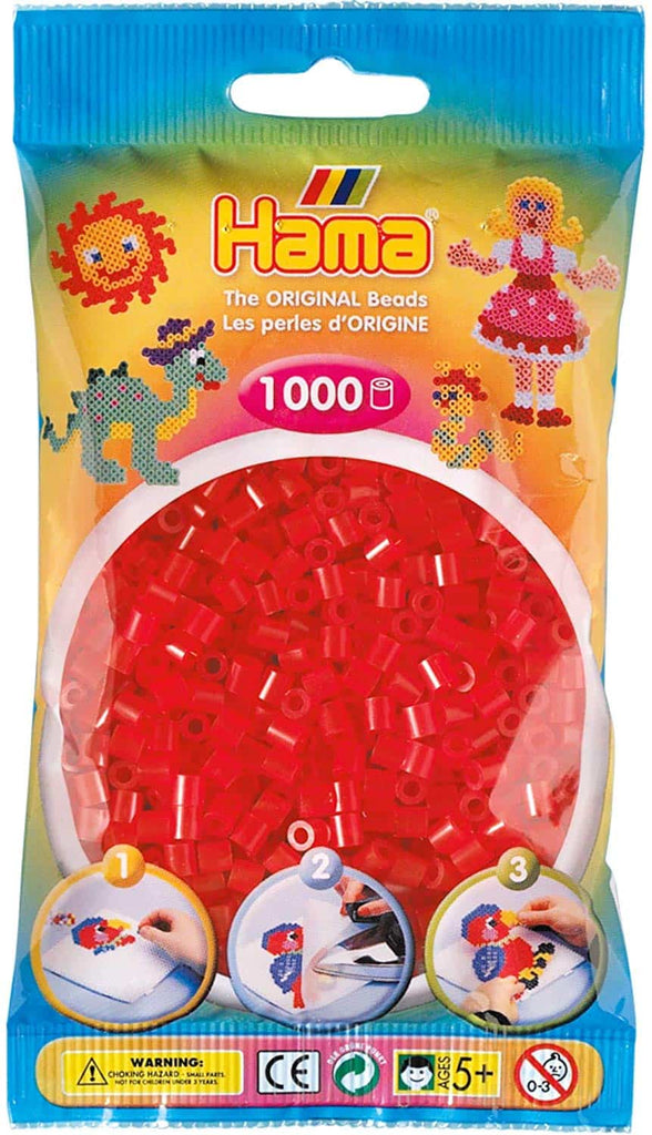 Bügelperlen - Transparent Rot 1000 Stück  - Hama