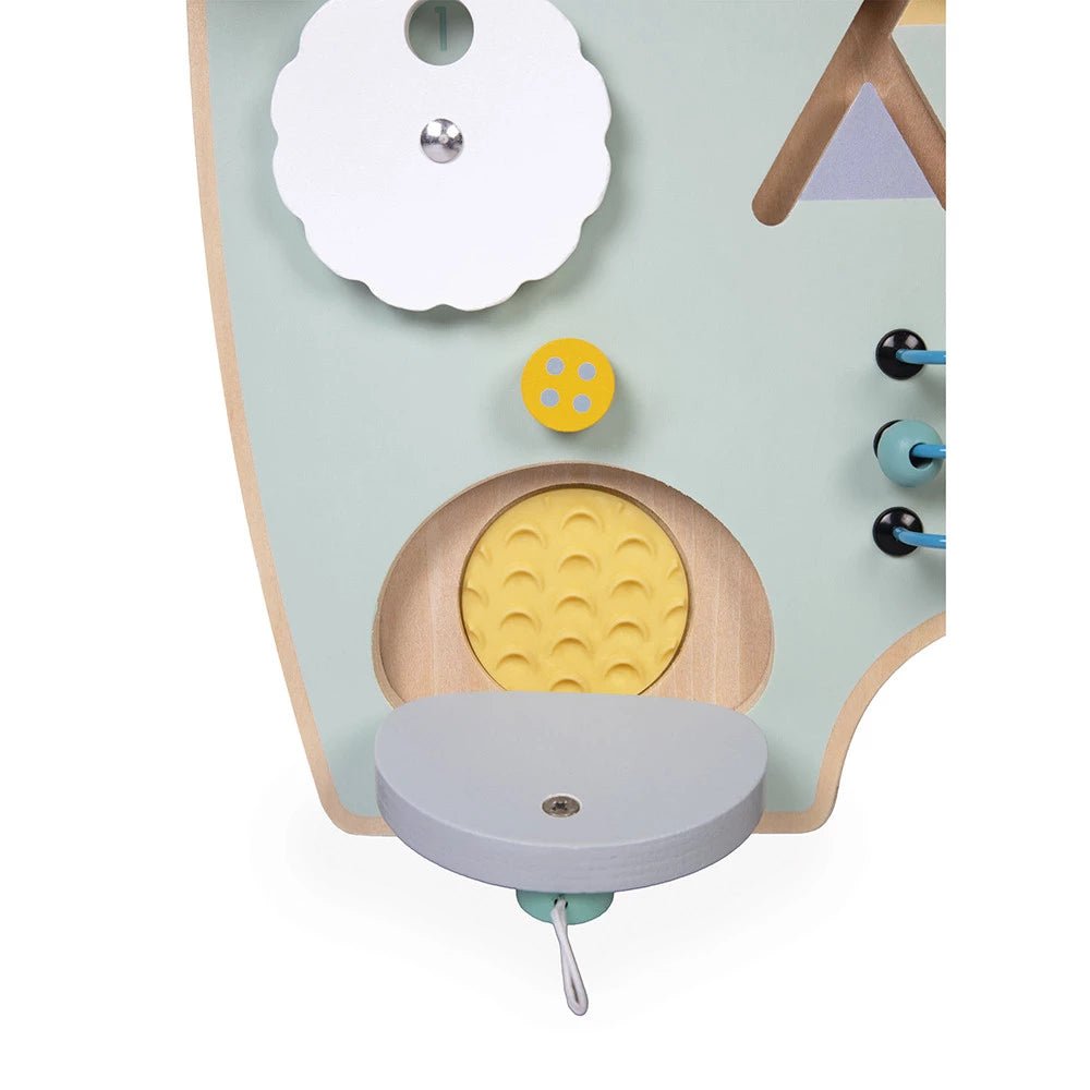 Holz-Busy‑Board Bär mit 20+ Spielen zur Förderung von Motorik & Tastsinn