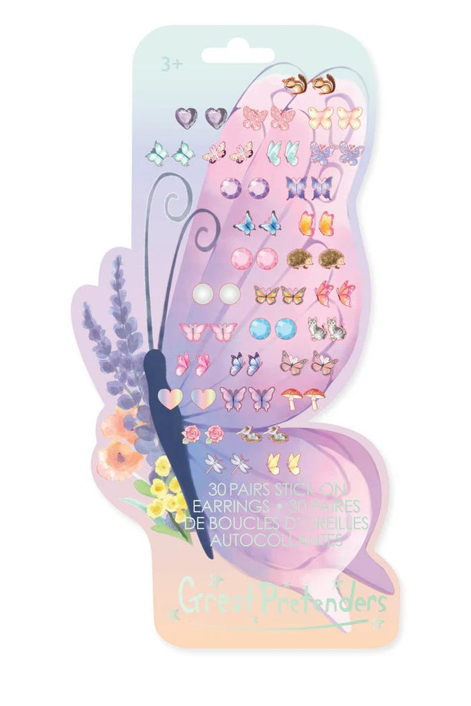 Butterfly Stick-on Ohrringe Kinder selbstklebend 30 Paar ab 3 Jahren