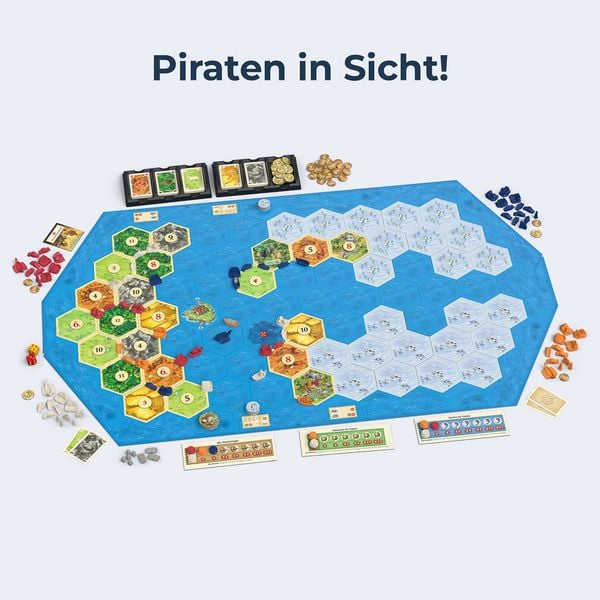 Inhalt CATAN Entdecker & Piraten – Landschafts- und Meerfelder
