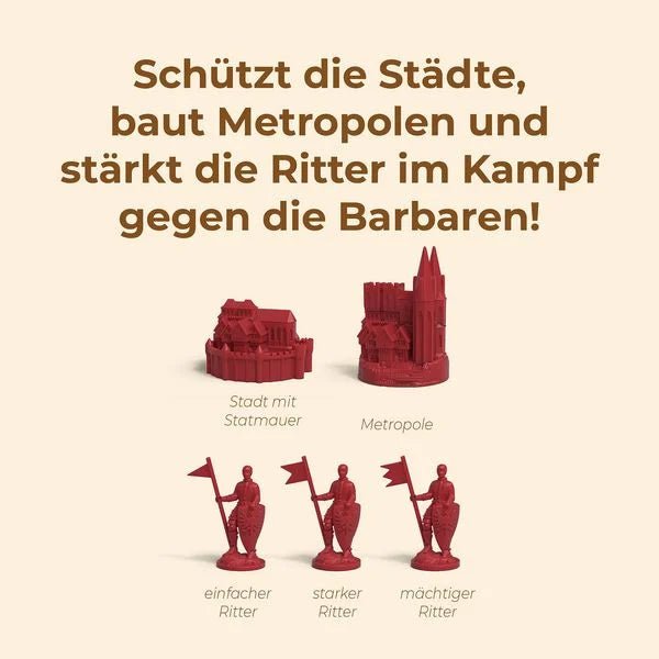 CATAN Erweiterung Ritterfiguren und Stadtausbau
