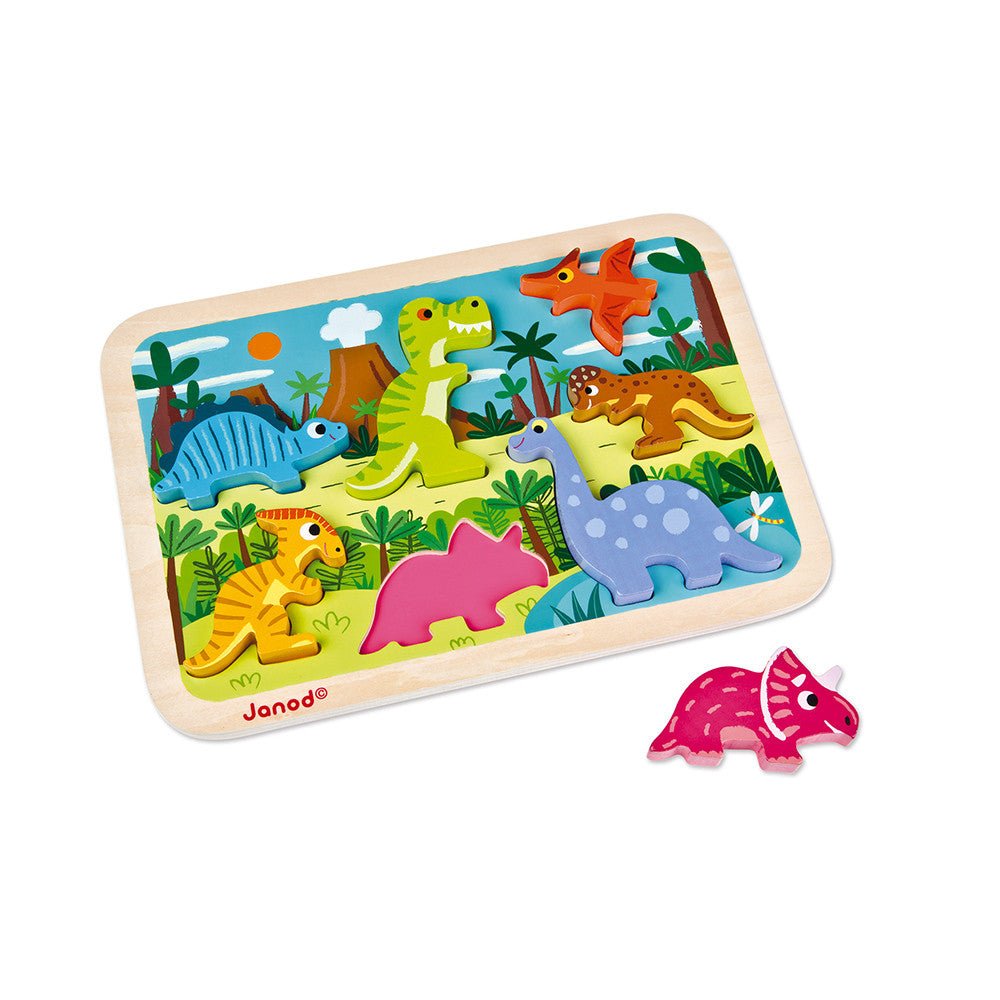 Chunky Puzzle Dinosaurier 7 Teile (Holz) - Janod