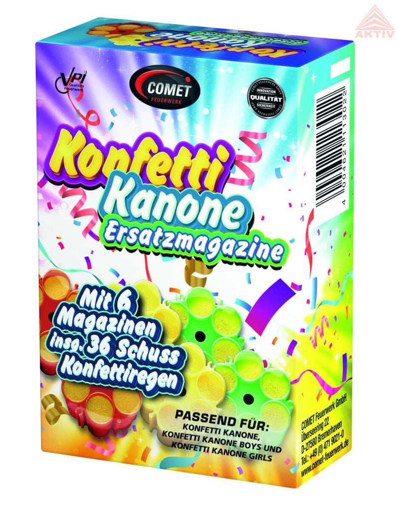COMET Ersatzmagazine für Konfettipistole Kat. F1 6 Stück