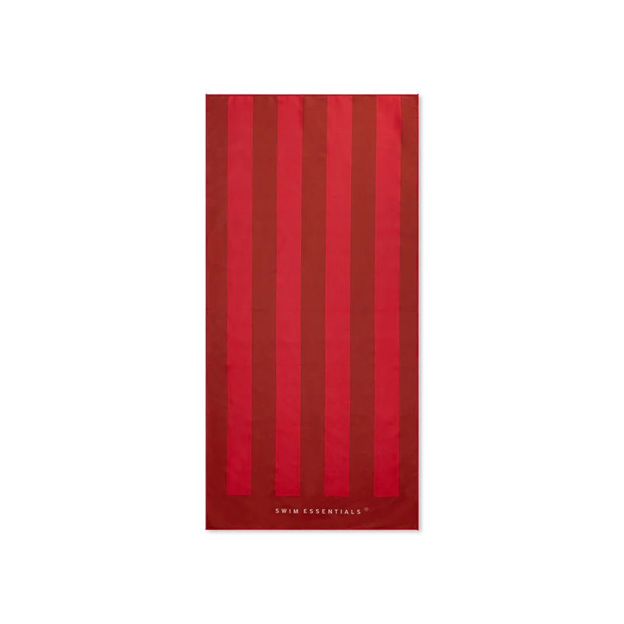 Rotes Mikrofaser-Strandtuch mit Krebs-Print, 135 x 65 cm, recycelt