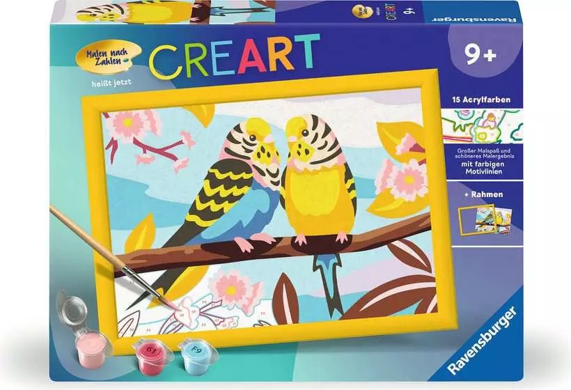 Ravensburger CreArt Bunte Wellensittiche Malen nach Zahlen ab 9 Jahren
