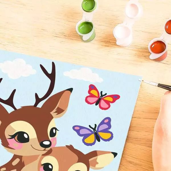 Malen nach Zahlen Fröhliche Hirsche Motiv Ravensburger
