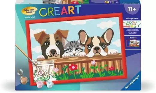 CreArt Hunde und Katze - Malen nach Zahlen - Ravensburger