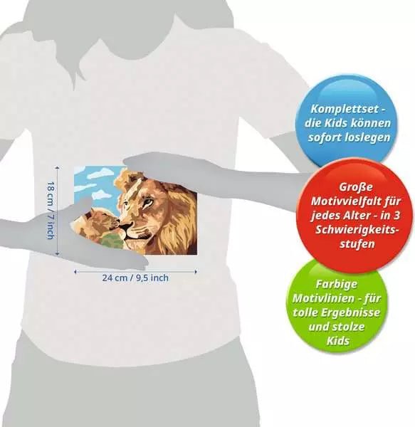 CreArt Ravensburger Malen nach Zahlen Löwe mit Baby
