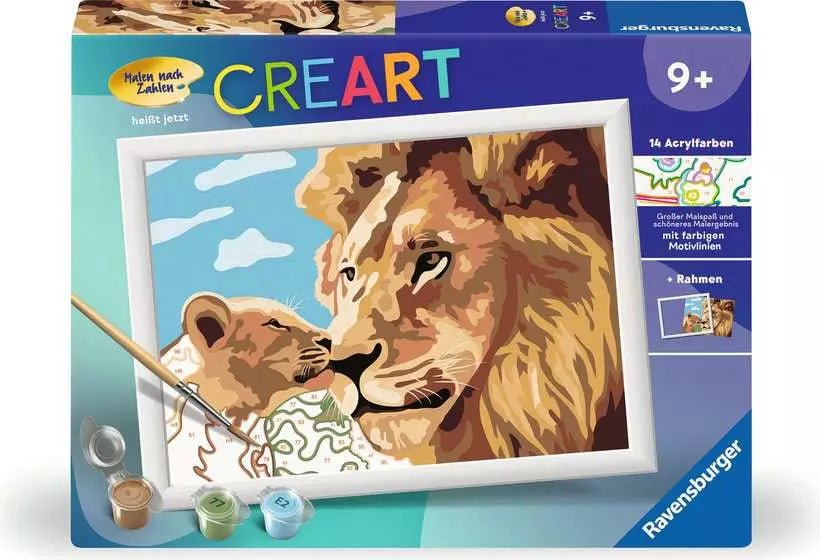 Ravensburger CreArt Löwe mit Baby Malen nach Zahlen ab 9 Jahren
