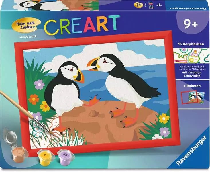 Ravensburger CreArt Papageientaucher Malen nach Zahlen ab 9 Jahren
