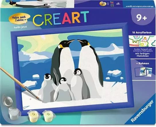 Ravensburger CreArt Pinguin-Familie Malen nach Zahlen ab 9 Jahren
